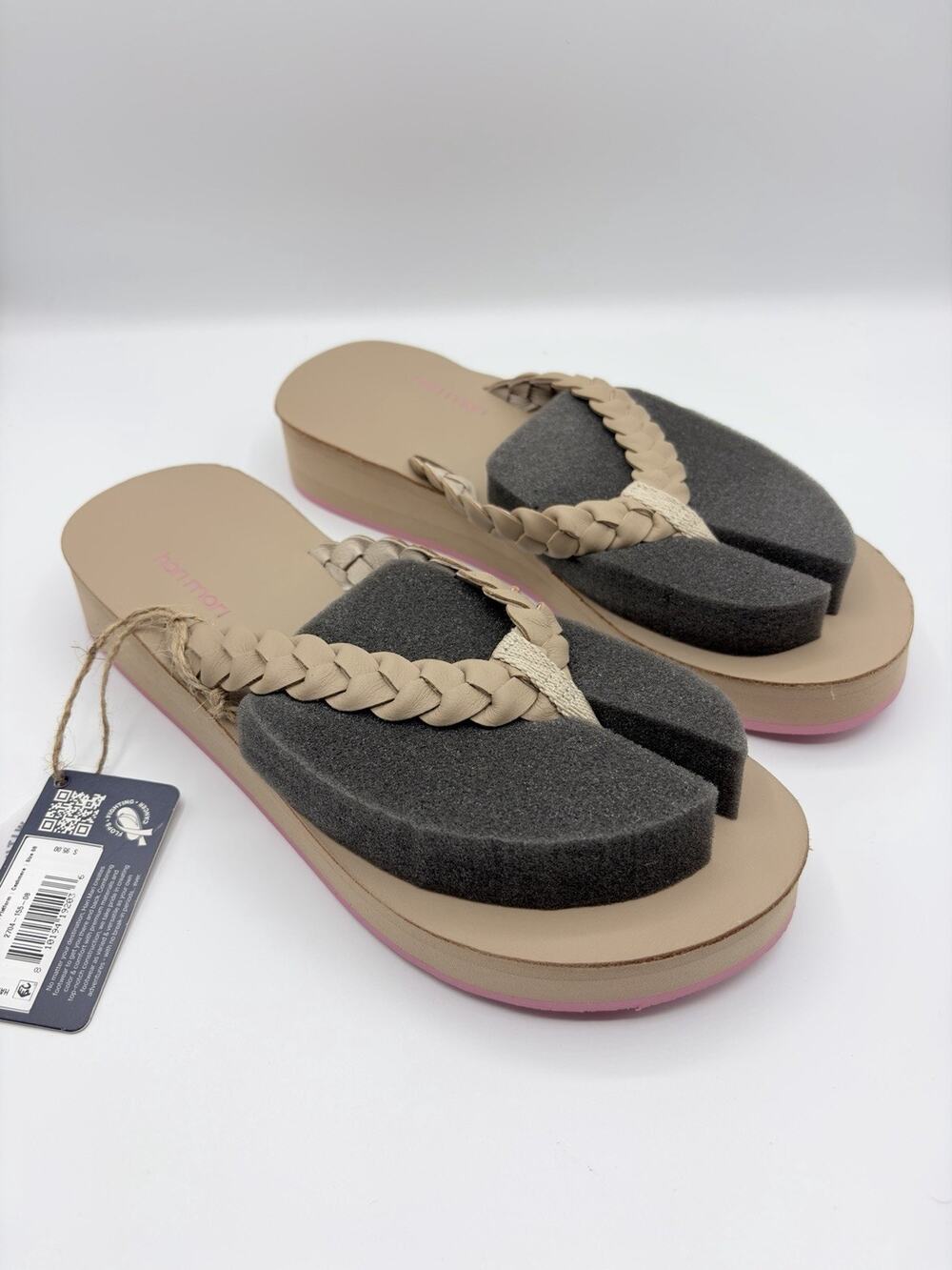 Hari Mari Meadows Braided Cashmere Platform Flip Flop Womens US Sz 8 NWT